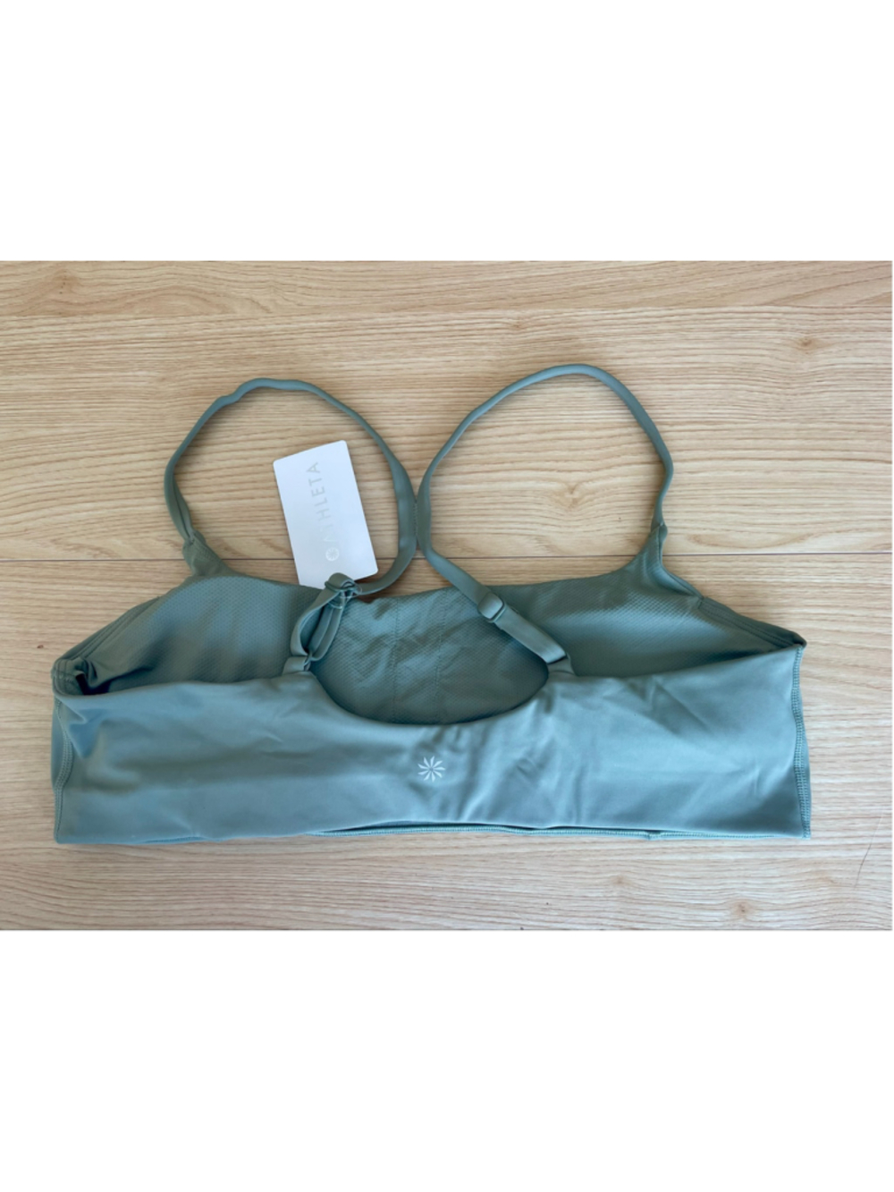 Athleta Invigorate Bra Women XL Olive Light Impact Sports Bra NWT - Picture 4 of 4